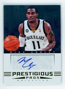 Tarjeta autografiada 2012 Mike Conley Panini Prestigious Pros Memphis Grizzlies SP - Imagen 1 de 3