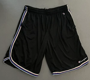 Vintage Men’s Mesh Basketball Shorts Champion Logo Black Drawstring 3XLT - Picture 1 of 6