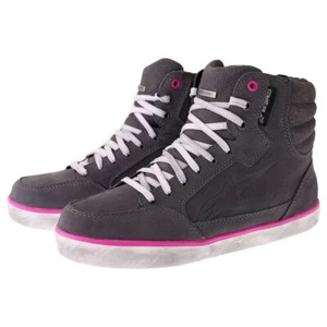 Alpinestars J-6 Waterproof Motorcycle Womens Shoes Grey Fuchsia - Picture 1 of 7