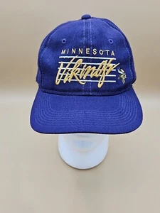 Gorra/gorra vintage Minnesota Vikings Youngan Bar Script Snap Back, mezcla de lana, NFL - Imagen 1 de 8