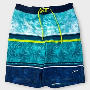 Speedo Board Shorts Men M Lined Floral Beach Vacation Surfer Surging Palm Trees - Picture 1 of 14