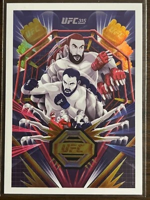 2025 Topps Now UFC 315 SP Poster Card Muhammed Della Maddalena Shevchenko Fiorot - Image 1 of 2