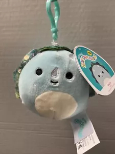 Squishmallow Kellytoy Plush Malik the Triceratops Clip On Keychain 3.5" NWT - Picture 1 of 5