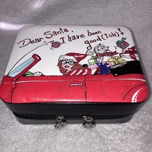 BRIGHTON Travel Zip Jewelry Case DEAR SANTA I HAVE BEEN GOODISH - Picture 1 of 4