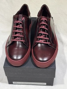 Scarpe da ginnastica HAXBY Collective in pelle rosso scuro fatte a mano Italia EU 44 US 11 NUOVE - Foto 1 di 16