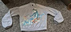 Girls Adidas Disney Frozen Sweatshirt Grey Aged 9-10 Lovely Used Condition - Picture 1 of 6