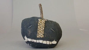 Primitive handgefertigte Grungy Kürbiskopf Puppe mit Holzstab handbemalt - Bild 1 von 2