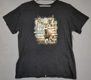 Mossy Oak by Staghorn Creek Herren L grau Buck Hirsch Grafik Jagd Sport neu ohne Etikett - Bild 1 von 10