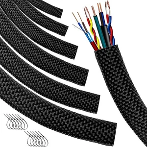 Automotive Wire Loom High Temperature Braided Wire Loom, Split-Sleeve Heat Resis - Picture 1 of 7
