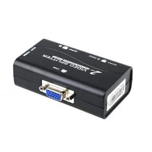 1 PC to 2 Monitor 2 Port VGA SVGA Video LCD Splitter Box Adapter w/ Power Cable - Picture 1 of 12