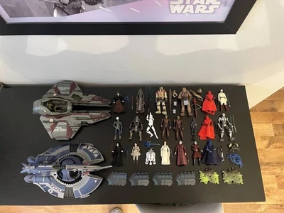 Lote de 3,75 Star Wars La Venganza de los Sith Jedi Starfighter Grievous Clone Trooper Foto 1 de 4