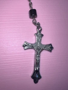Nuevo Rosario Antiguo Stock Vintage NUEVO CON ETIQUETAS NEGRO - Imagen 1 de 4