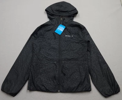 NEW Columbia Rain Jacket Womens XS Black Floral Auroras Wake II Hoodie Coat NWT - Image 1 of 4