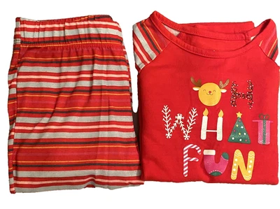 Cat and Jack Red Winter/Holiday PJ Set Size 6/6X  Gently Worn - Image 1 of 4