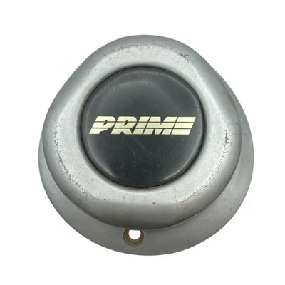 Prime Wheel Center Hub Cap 7" Diameter Bolt On Silver w/ Black & Gold Logo - Image 1 of 4