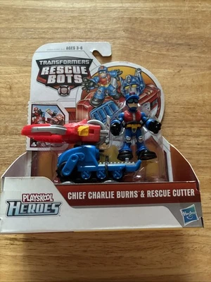 Playskool Heroes Transformers Rescue Bots Chief Charlie Burns & Rescue Cutter Foto 1 de 4