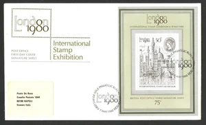 1980 - GRAN BRETAGNA - LOTTO/47687 - LONDON 80 FOGLIETTO ESPOSIZIONE SU BUSTA FD - Picture 1 of 1