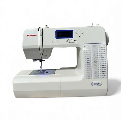 Janome 8050 Computerized Sewing Machine Works GUC White - Image 1 of 4