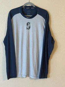 Men’s 2XL NWOT Seattle Mariners Nike Raglan Performance Long Sleeve Shirt - Picture 1 of 7