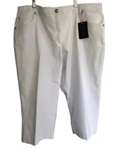 NEW Womens Zac & Rachel White Slim Crop Pants Sz 24W NWT $58 - Picture 1 of 5