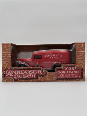 Banco de monedas ERTL 1936 Ford Panel Anheuser Busch de metal fundido a presión con bloqueo Foto 1 de 4