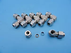 (6-pcs)DK-LOK 1/4"COMPRESSION 90deg. ELBOW STAINLESS - Picture 1 of 4