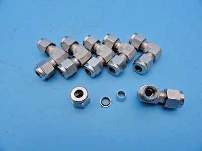 (6-pcs)DK-LOK 1/4"COMPRESSION 90deg. ELBOW STAINLESS - Image 1 of 4