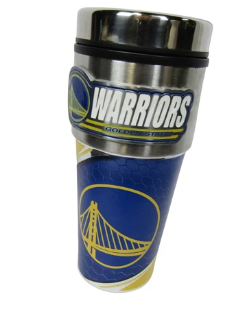 NBA16 oz Travel Coffee Mug Golden State Warriors BPA Free New Unused Cover