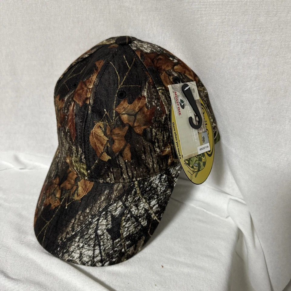 QuikCamo® Cap Mossy Oak Camo rear Face Mask Hat Camouflage Adjustable 59cm - Image 1 of 4