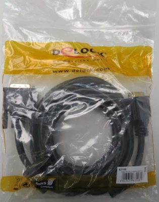 DeLOCK 83108 DVI 24+5 Verlängerung DVI 24+5 Stecker/Buchse 3m schwarz - Bild 1 von 2