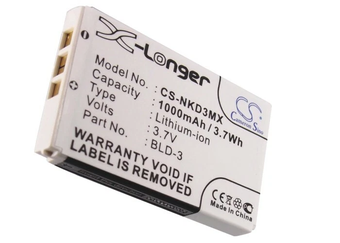 Batería de repuesto Cameron Sino 3.7v 1000mAh Li-ion para móvil Nokia BLD-3 Foto 1 de 1