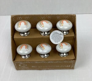 Casa Decor 6 Drawer Pull Knob/Knobs Home Decor White With Rainbow - Picture 1 of 8