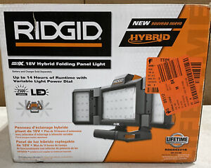 OPEN BOX RIDGID R8694221B 18-Volt Hybrid Folding Panel Light 01p1