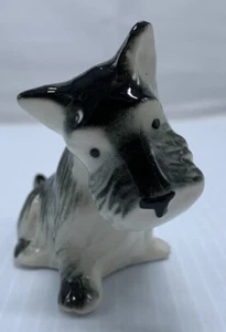 Vintage Sad Scottie Terrier Keramik Hund kurzer Schwanz spitze Ohren 3" - Bild 1 von 14