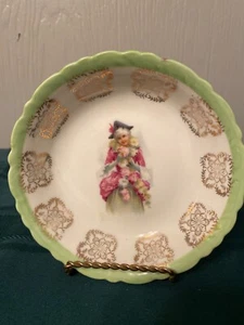 ANTIQUE AUSTRIA WHEELOCK VIENNA PORCELAIN PORTRAIT BOWL LADY WITH FLOWERS 5.5" - Picture 1 of 4