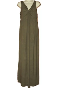 Maternity Dress SMALL Maxi Olive Full Length NEW A Glow Knot Front Sun a:glow 4 - Picture 1 of 12