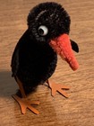 VTG Schuco Crow Black RAven Mohair Mini Orange Beak Metal Feet Noahs Arc NICE!