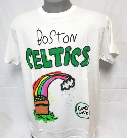 Mens After School Special Boston Celtics White Cartoon Look NBA Tee T Shirt Cover