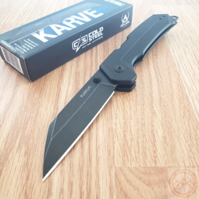 Cuchillo Plegable Cold Steel Karve Atlas 3.75" AUS-10A Hoja de Acero Negro Mango G10 Foto 1 de 4