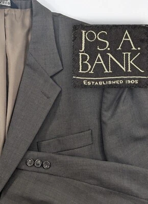 Jos Bank Blazer Abrigo Traje Deportivo Chaqueta 100% Lana Marrón Verde Crosshatch 46XLong  Foto 1 de 4