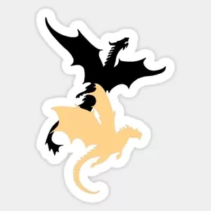 Iron Flame Dragons Tairn And Andarna Fourth Wing, Vinyl Die Cut Sticker - Picture 1 of 1