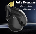 Adjustable Fully Restraint Soft Silica Gel Male Chastity Device Rings Cage Lock