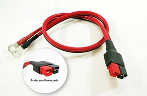 Cable de alimentación de CC de 18" 45A se adapta a terminales de anillo ANDERSON POWERPOLE Sermos de 1/4" - Imagen 1 de 4