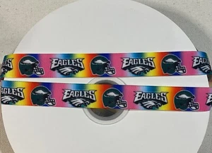 PHILADELPHIA EAGLES  7/8" GROSGRAIN RIBBON 1,3,5,10 YARDS FOOTBALL SHIP FROM USA - Picture 1 of 1