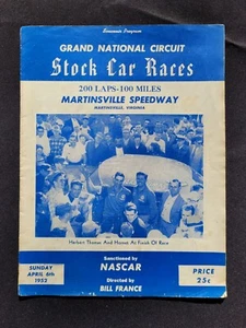 NASCAR Grand National Martinsville 1952 programa Speedway, Dick Rathmann ganó #1 - Imagen 1 de 9