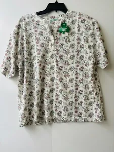 Blusa Shenanigan floral vintage de los 90 para mujer talla XL floral cottagecore blanca - Imagen 1 de 7