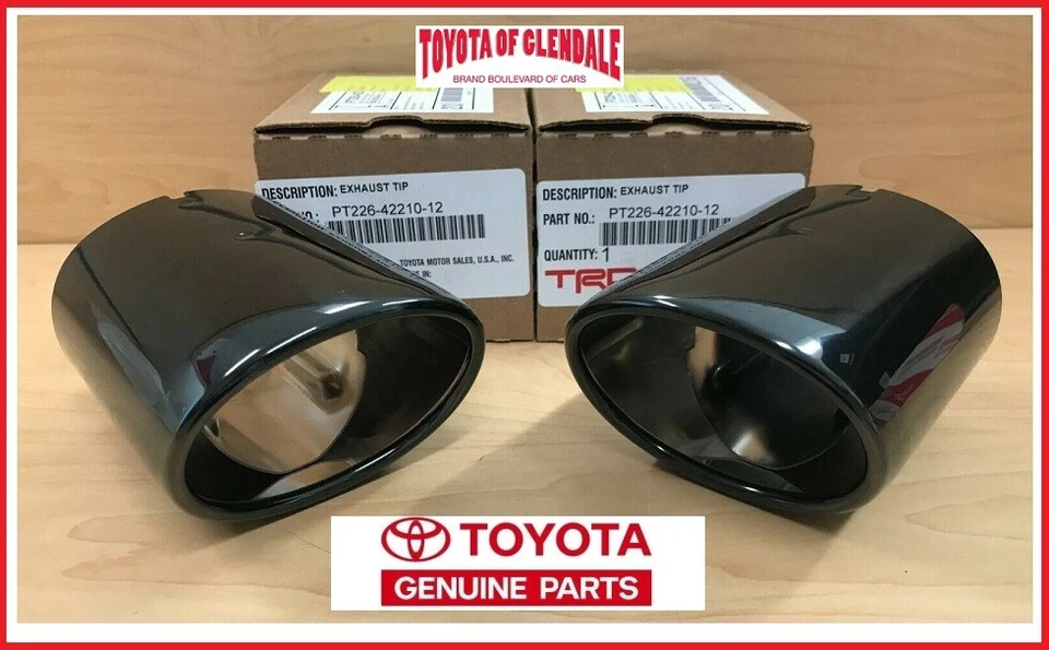 2019-2025 TOYOTA RAV4 BLACK CHROME EXHAUST TIPS GENUINE OEM SET OF 2 - Image 1 of 1