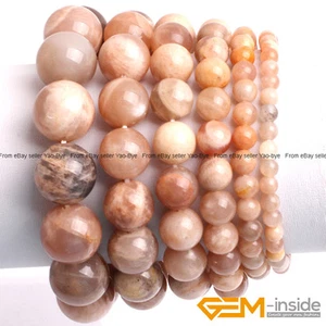 Natural Sunstone Stone Round Beaded Stretchy Energy Healing Bracelet Bangle 7" - Picture 1 of 26