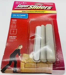 Self-Stick Bar Furniture Sliders for Carpeted Surfaces 4 piece - 1/2" x 4" Bar - Picture 1 of 12