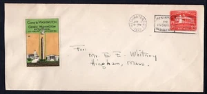 USA Washington 1932 Cover with Bicentennial Cinderella Label. Stamped Envelope - Picture 1 of 2